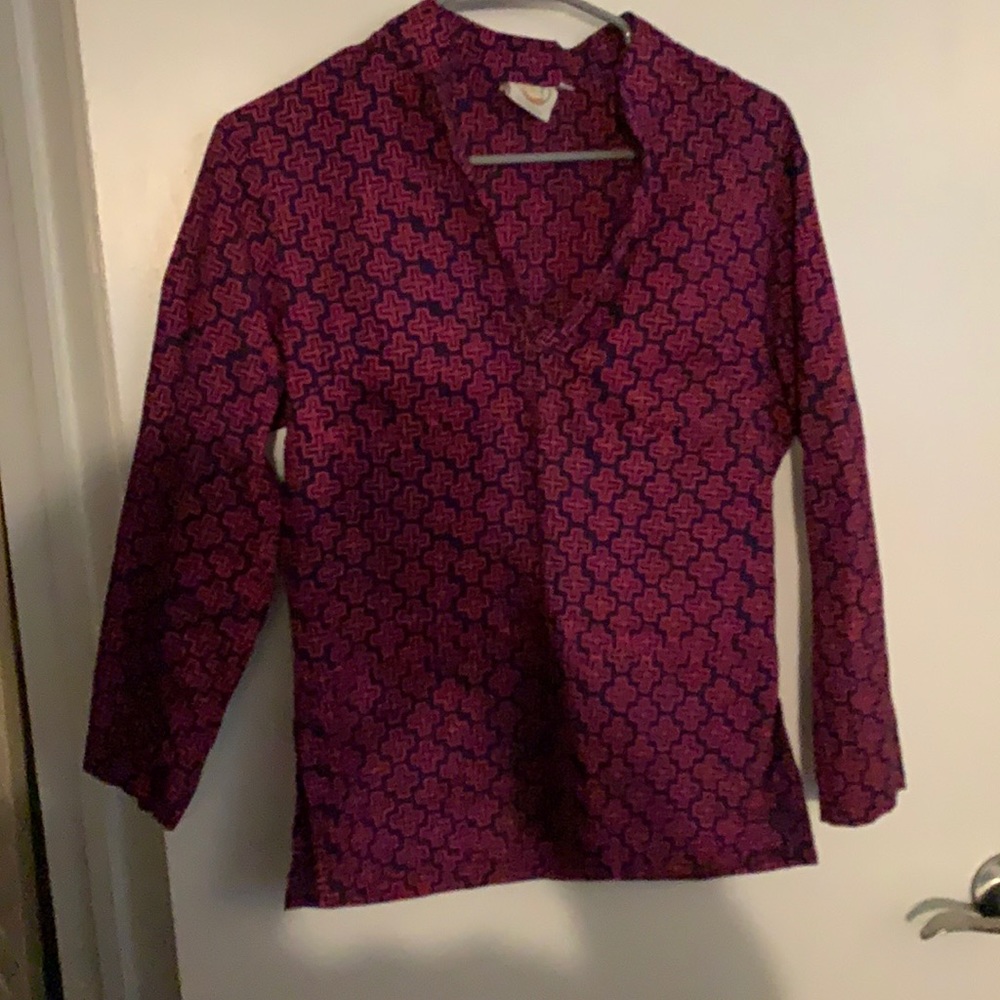 Pink and blue pattern tunic, XS, Three Islands